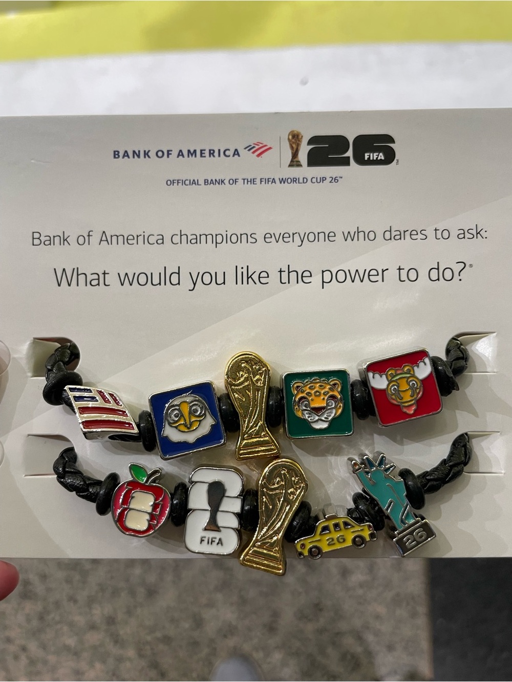 Bank of America FIFA World Cup 26 Gold & Multicolor Charm Bracelet
